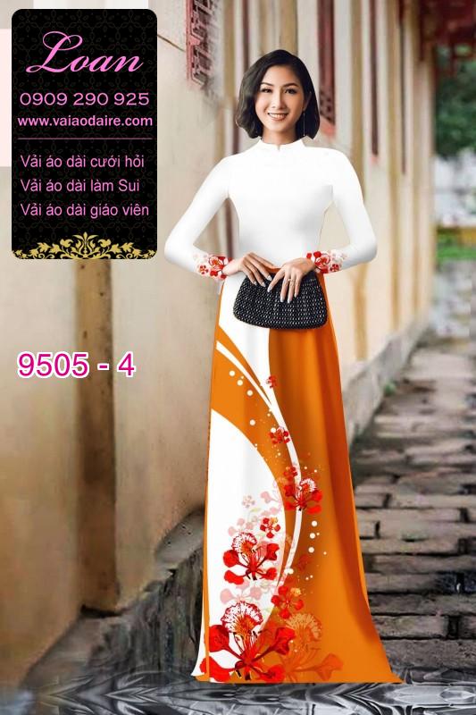 Vải áo dài hoa Phượng