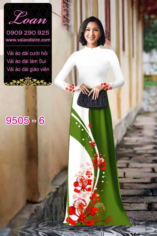 Vải áo dài hoa Phượng
