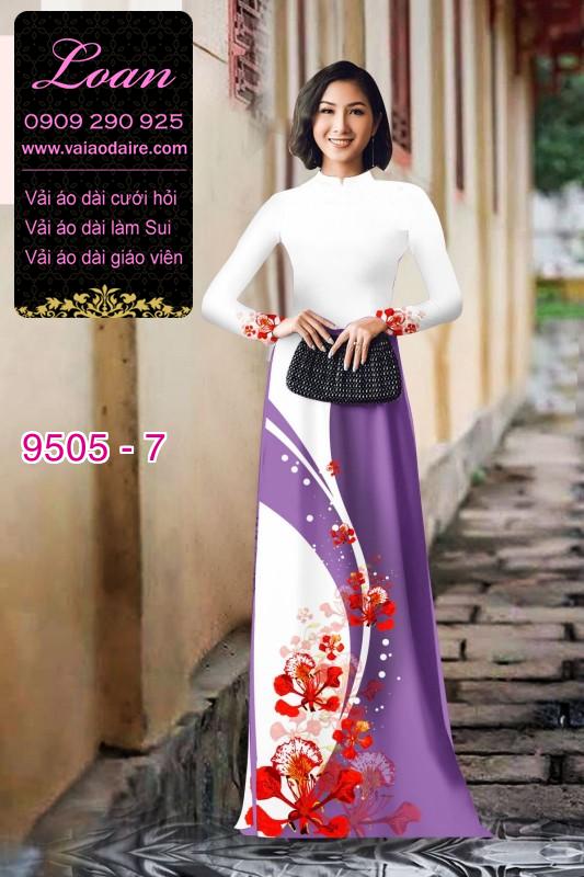 Vải áo dài hoa Phượng