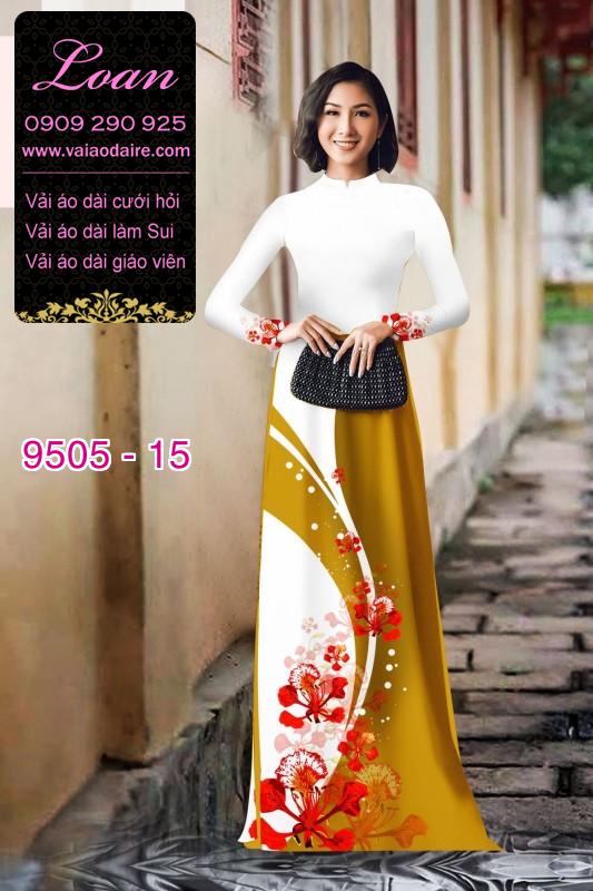 Vải áo dài hoa Phượng
