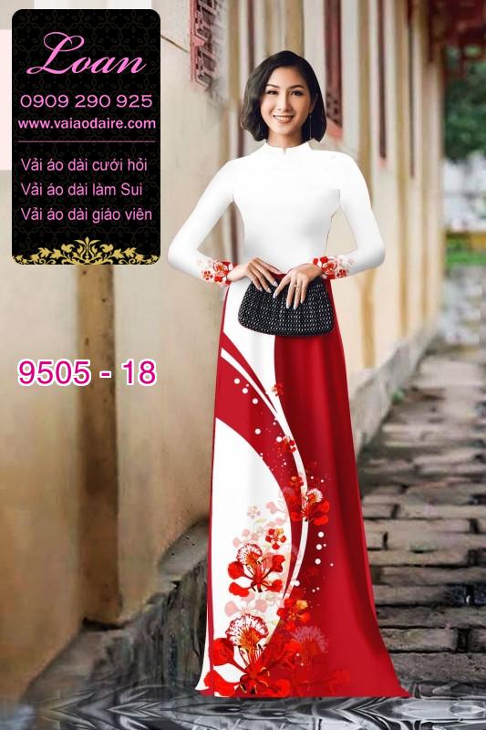 Vải áo dài hoa Phượng