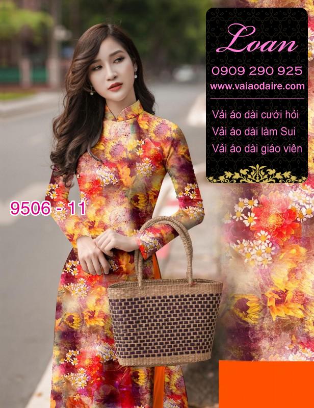 Vải áo dài hoa toàn thân Vải áo dài hoa toàn thân