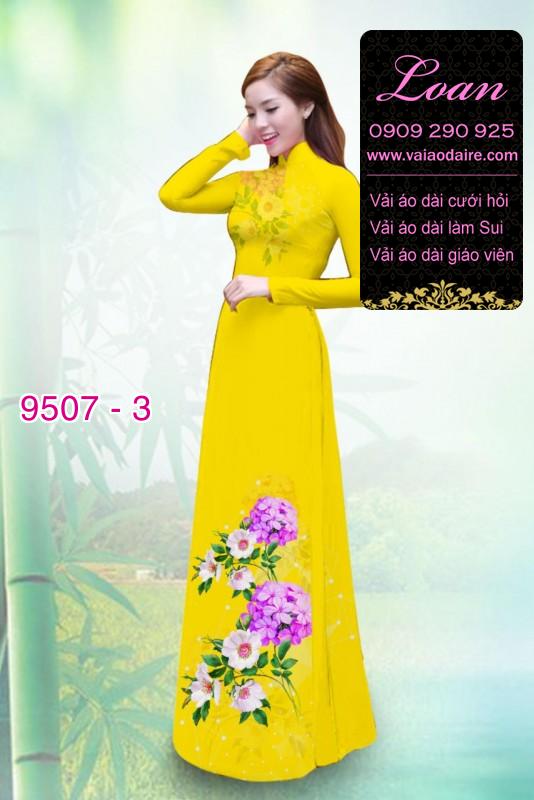 Vải áo dài hoa 3D