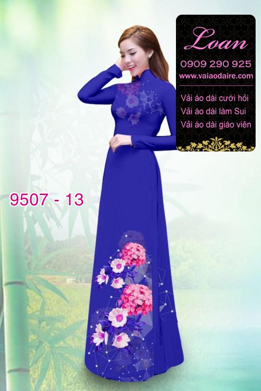 Vải áo dài hoa 3D