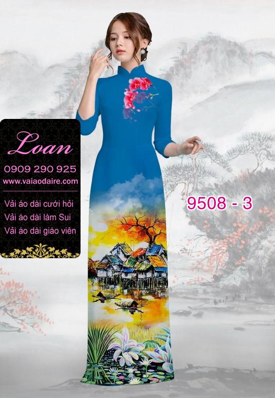 Vải áo dài hoa phong cảnh