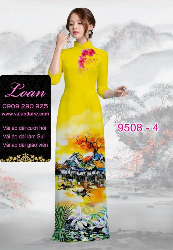 Vải áo dài hoa phong cảnh