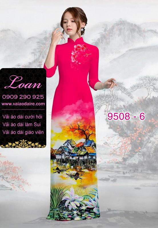 Vải áo dài hoa phong cảnh