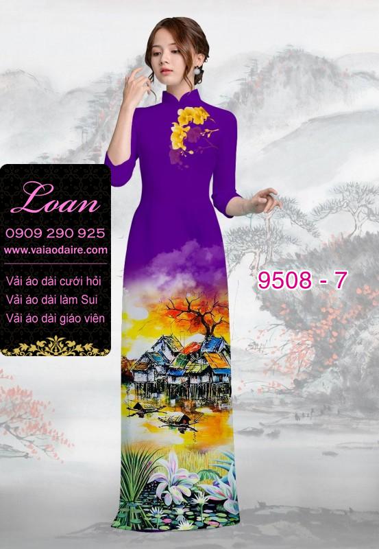 Vải áo dài hoa phong cảnh