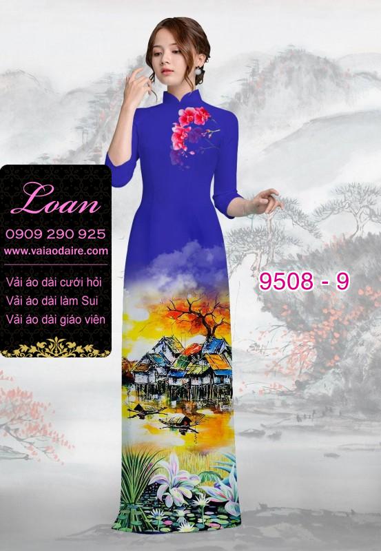 Vải áo dài hoa phong cảnh