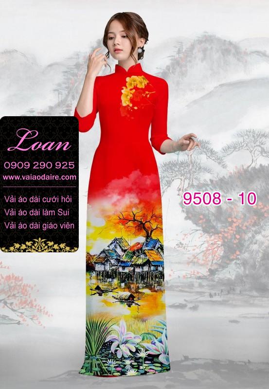 Vải áo dài hoa phong cảnh