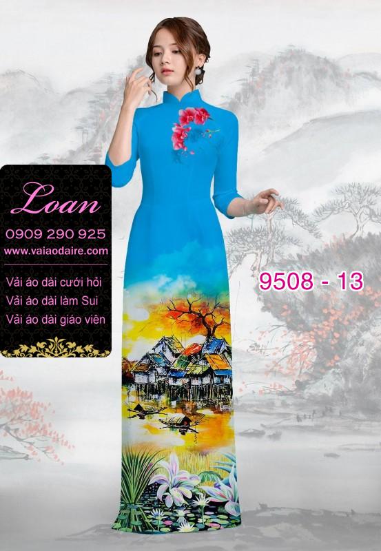 Vải áo dài hoa phong cảnh