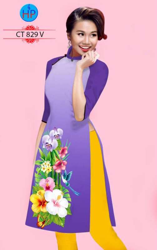 Vải áo dài Cách Tân hoa 3D Vải áo dài Cách Tân hoa 3D