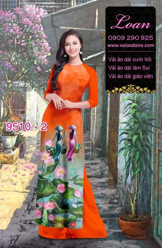 Vải áo dài hình thiếu nữ Vải áo dài hình thiếu nữ