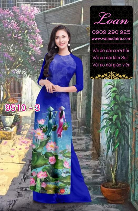 Vải áo dài hình thiếu nữ Vải áo dài hình thiếu nữ