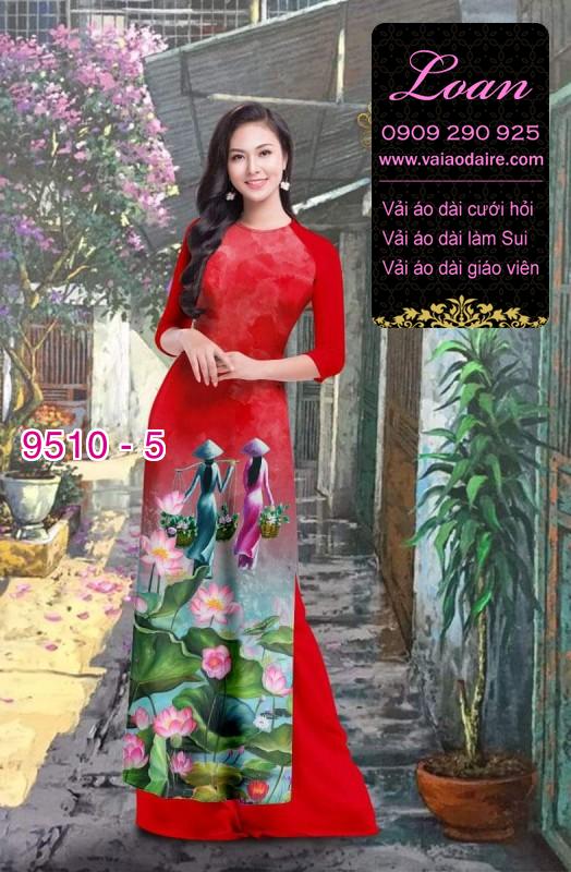 Vải áo dài hình thiếu nữ Vải áo dài hình thiếu nữ