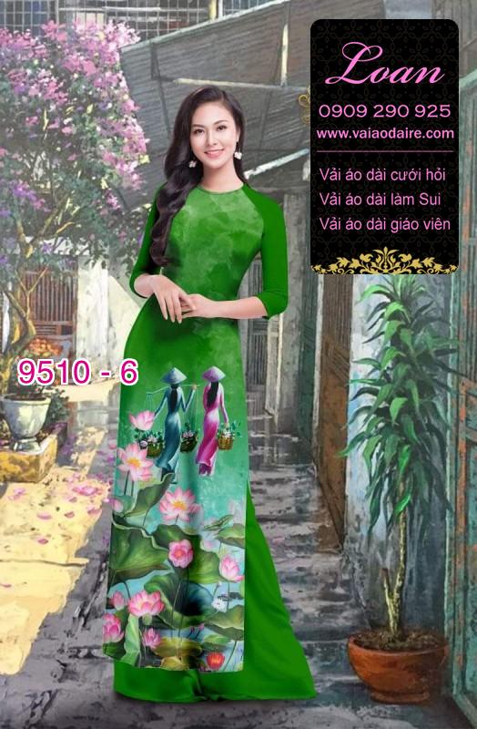 Vải áo dài hình thiếu nữ Vải áo dài hình thiếu nữ