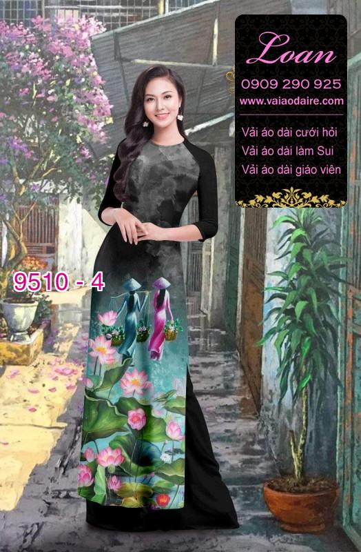 Vải áo dài hình thiếu nữ Vải áo dài hình thiếu nữ