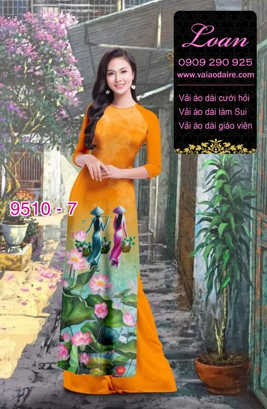 Vải áo dài hình thiếu nữ Vải áo dài hình thiếu nữ