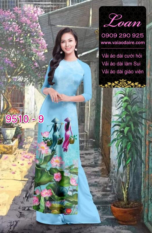 Vải áo dài hình thiếu nữ Vải áo dài hình thiếu nữ