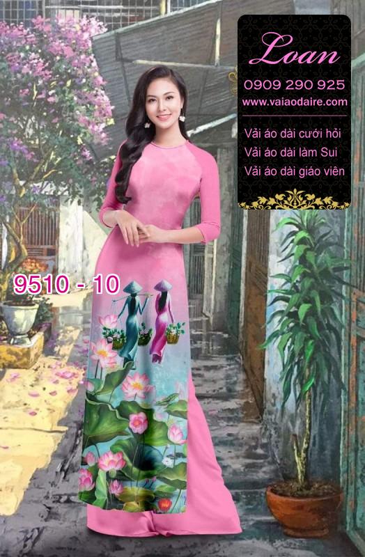 Vải áo dài hình thiếu nữ Vải áo dài hình thiếu nữ