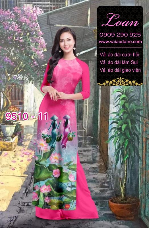 Vải áo dài hình thiếu nữ Vải áo dài hình thiếu nữ