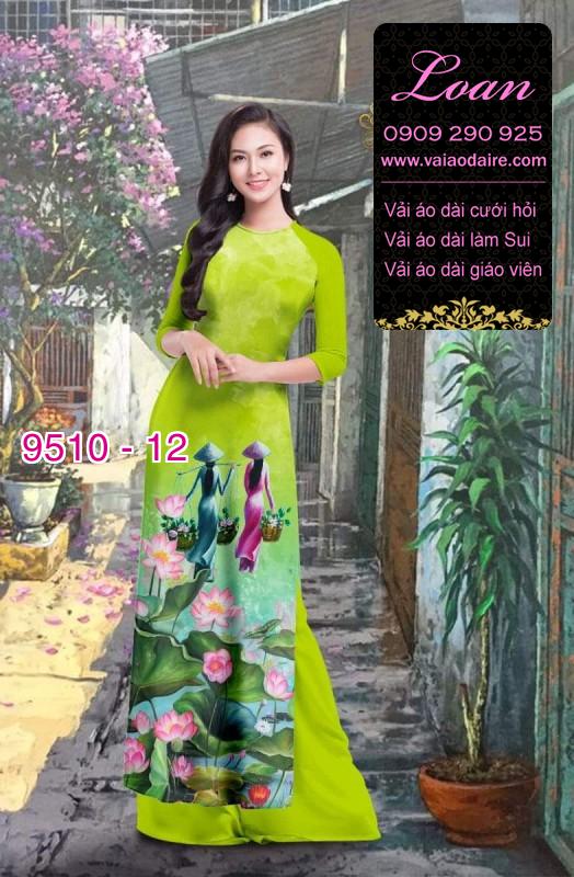 Vải áo dài hình thiếu nữ Vải áo dài hình thiếu nữ