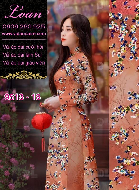 Vải áo dài hoa nhí Vải áo dài hoa nhí