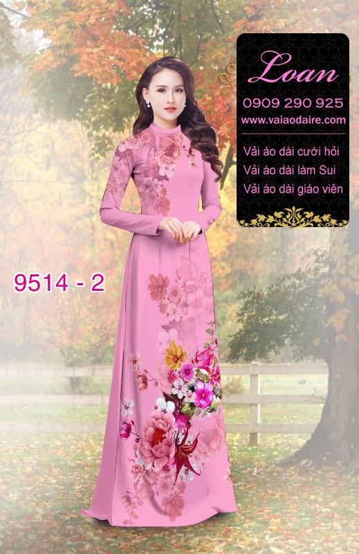 Vải áo dài hoa 3D