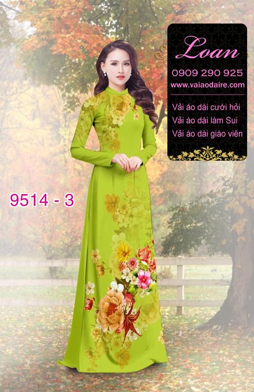Vải áo dài hoa 3D