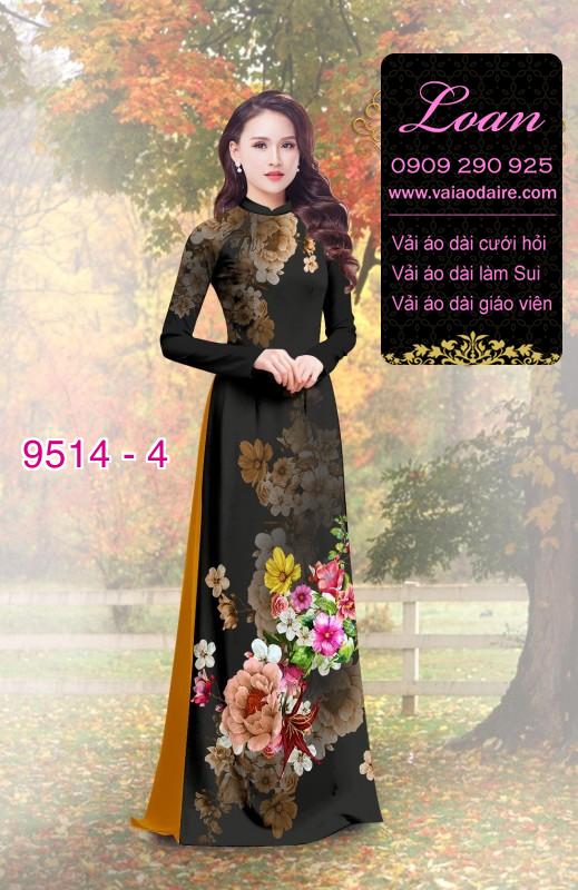 Vải áo dài hoa 3D