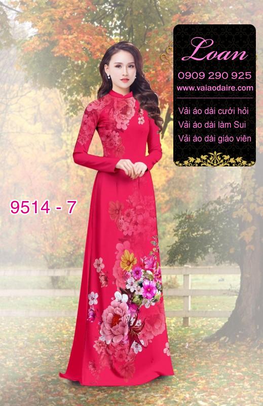 Vải áo dài hoa 3D