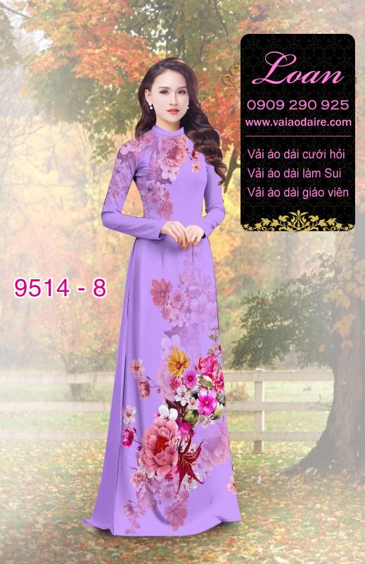 Vải áo dài hoa 3D