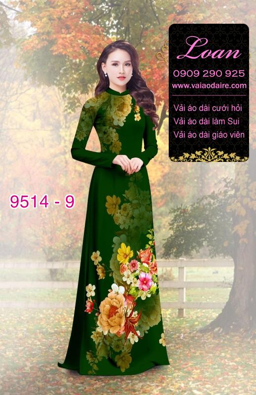 Vải áo dài hoa 3D