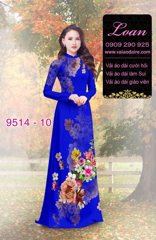 Vải áo dài hoa 3D