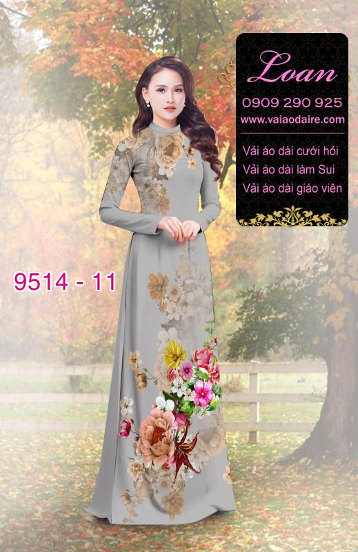 Vải áo dài hoa 3D