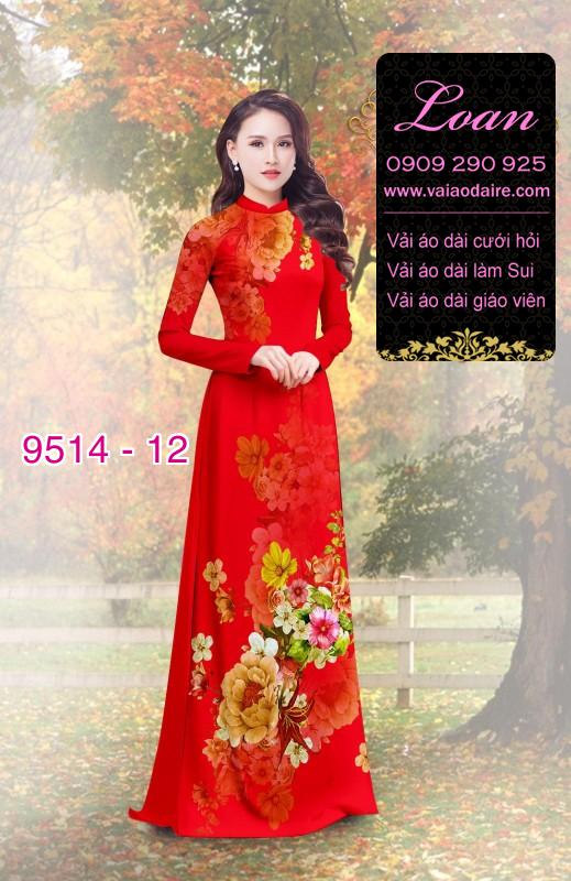 Vải áo dài hoa 3D
