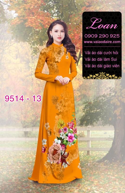 Vải áo dài hoa 3D