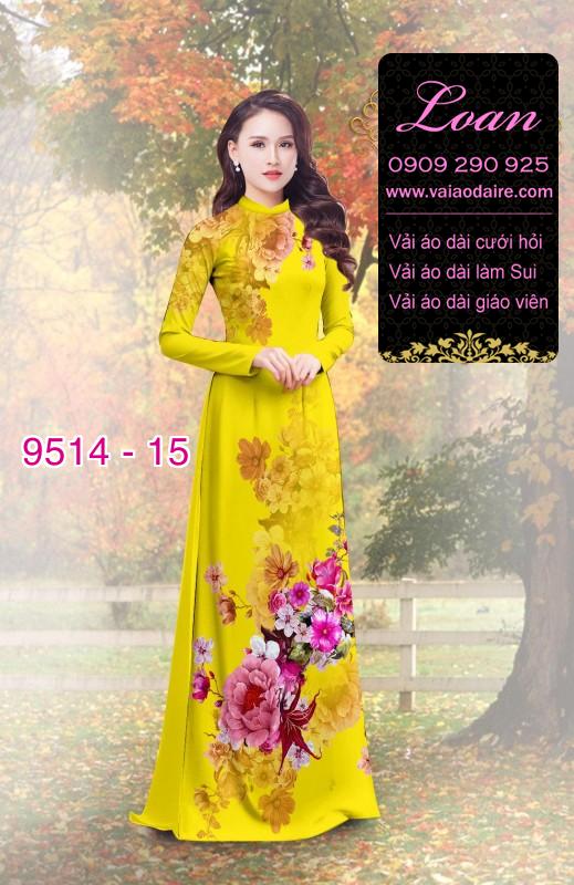 Vải áo dài hoa 3D