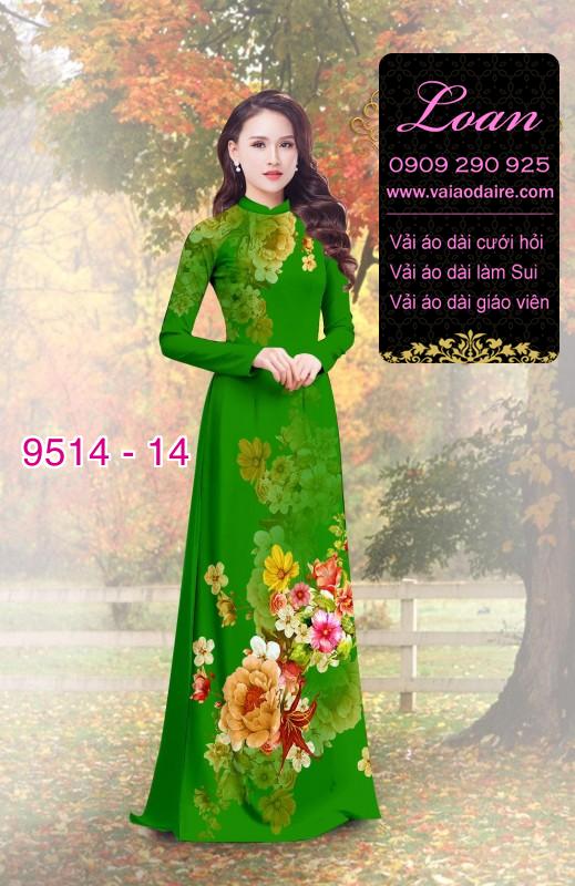 Vải áo dài hoa 3D