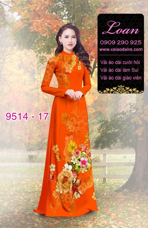 Vải áo dài hoa 3D