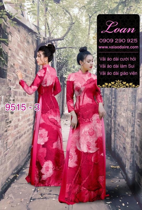 Vải áo dài hoa 3D