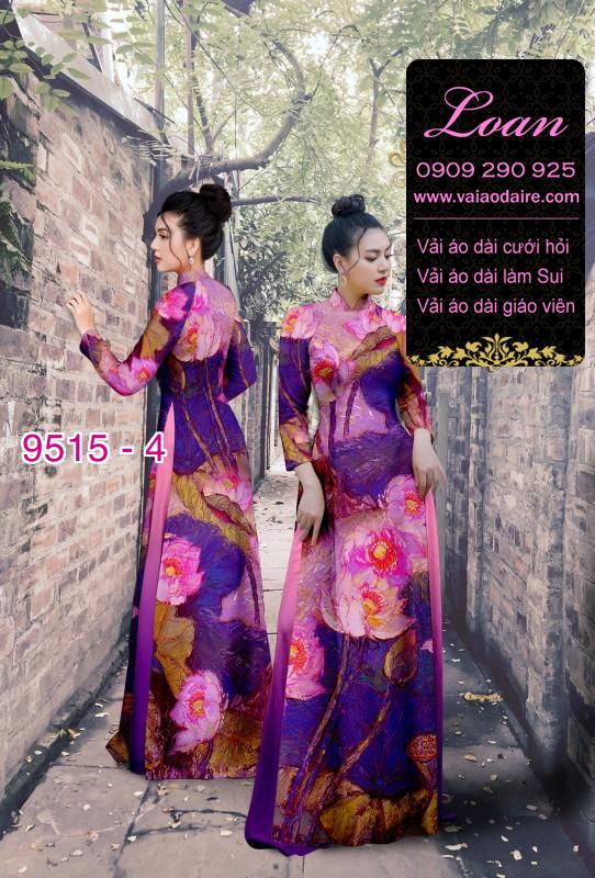 Vải áo dài hoa 3D