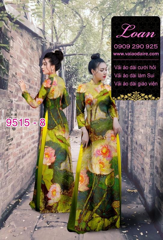 Vải áo dài hoa 3D