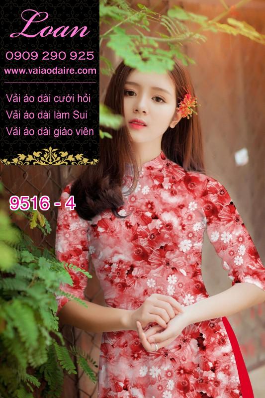 Vải áo dài hoa toàn thân
