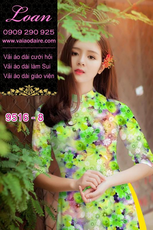 Vải áo dài hoa toàn thân