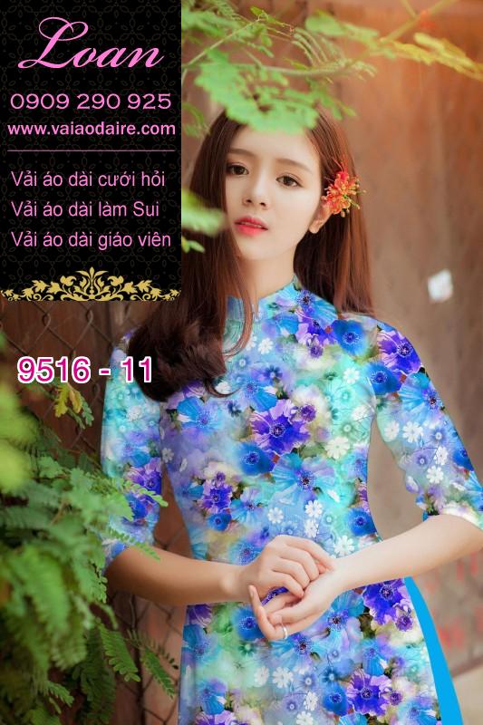 Vải áo dài hoa toàn thân