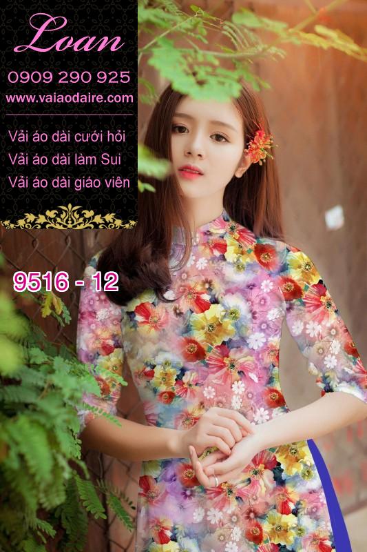 Vải áo dài hoa toàn thân