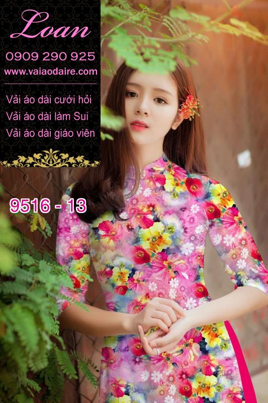 Vải áo dài hoa toàn thân