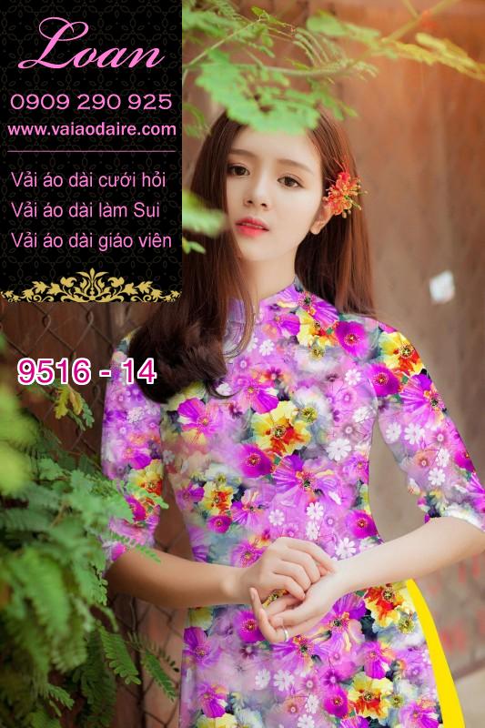 Vải áo dài hoa toàn thân