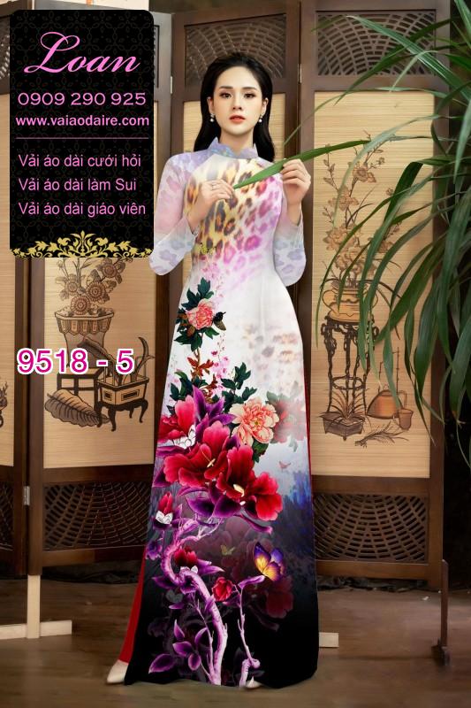 Vải áo dài hoa 3D
